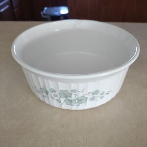 Corningware Callaway White Ceramic Bowl with Floral Design